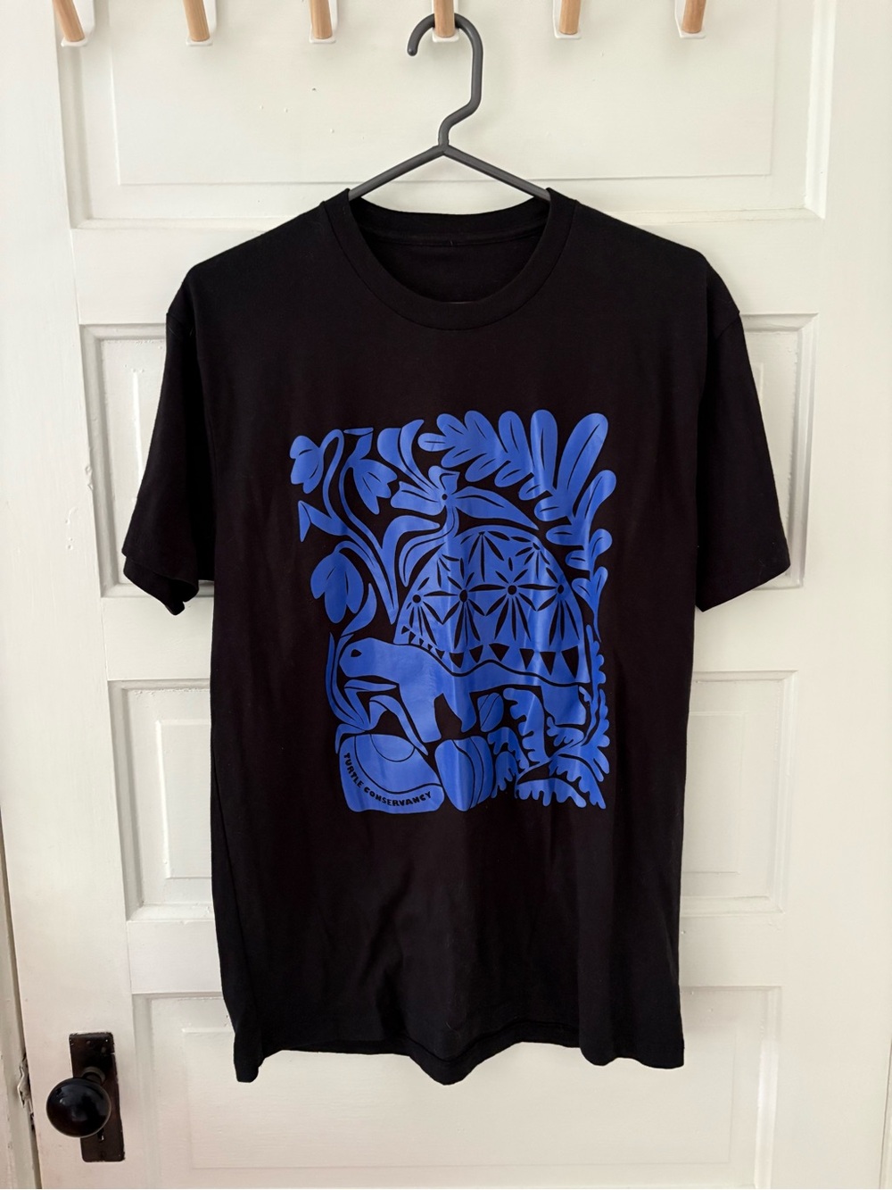 Black Tee with Blue Graphic Print - Men's Casual Shirt